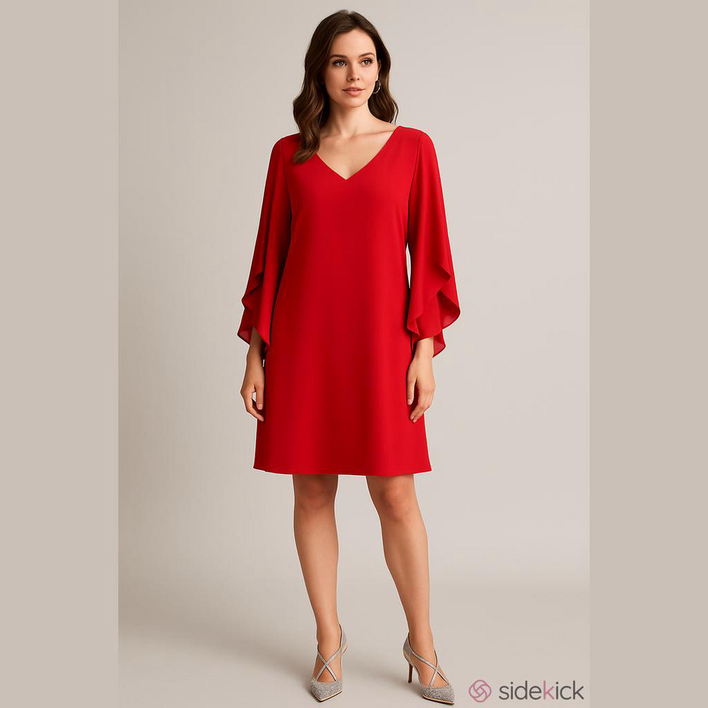 Milly Red V-Neck Dress Size 14